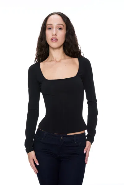 Ar24 Dolce & Gabbana Black Long Sleeve Top In Black