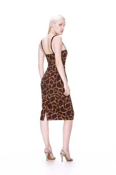 Ar24 Dolce & Gabbana Giraffe Bustier Midi Dress