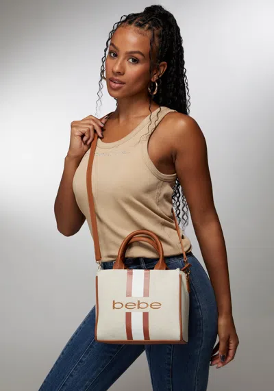 BEBE PAISLEY MINI CANVAS SATCHEL 