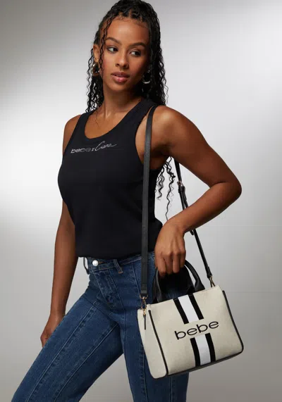 Bebe Paisley Mini Canvas Satchel In Black