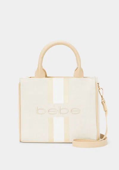 Bebe Paisley Mini Canvas Satchel In Almond