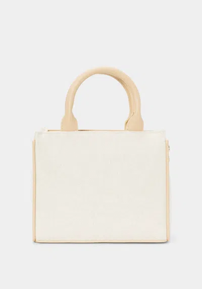 Bebe Paisley Mini Canvas Satchel In Almond
