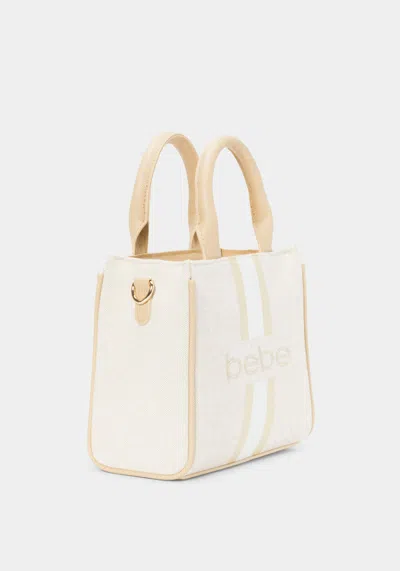 Bebe Paisley Mini Canvas Satchel In Almond
