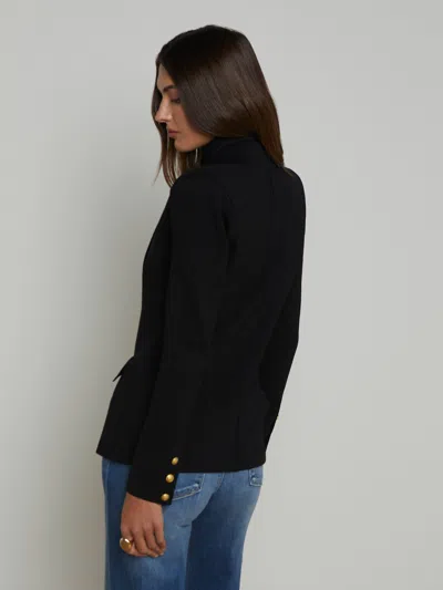 L'agence Chamberlain Knit Blazer In Black/gold