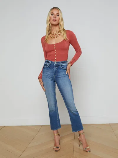 L Agence Mira Cropped Bootcut Jean In Hampton