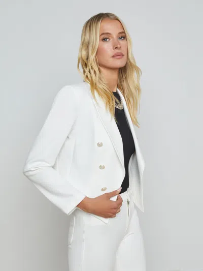 L Agence Wayne Open-front Blazer In Ivory