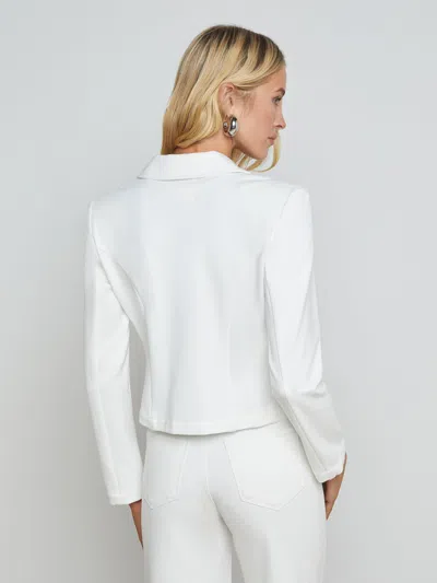 L Agence Wayne Open-front Blazer In Ivory