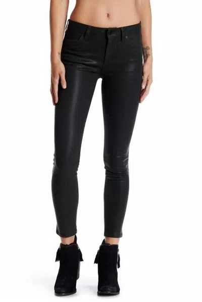 Joe's Jeans Coated Mid-rise Skinny Ankle Jeans In Black In Black