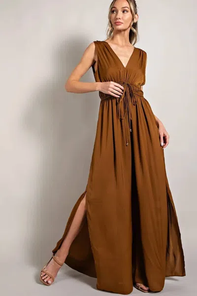 EESOME TAKE CENTER STAGE JUMPSUIT IN BROWN 