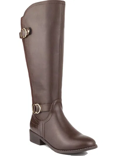 Karen Scott Leandraa Womens Faux Leather Riding Boots Knee-high Boots In Multi