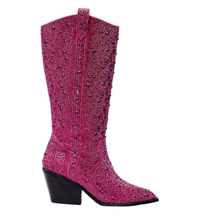 Corkys Footwear Women's Glitzy Rhinestone Boots In Fuchsia In Pink