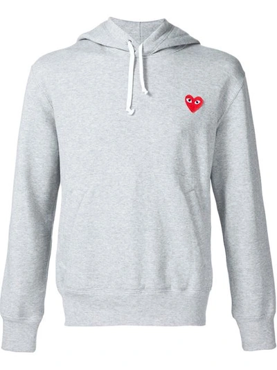 Shop Comme Des Garçons Play Embroidered Heart Hoodie