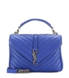 Saint Laurent Collège Monogram Medium Quilted Leather Shoulder Bag In Outremer