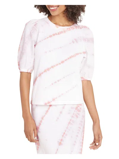 Splendid Celeste Womens Tie Dye Puff Sleeve Pullover Top In Multi