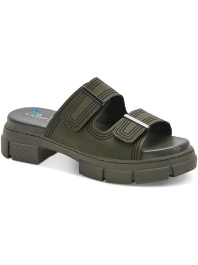 Aqua College Hippie Womens Waterproof Open Toe Slide Sandals In Multi