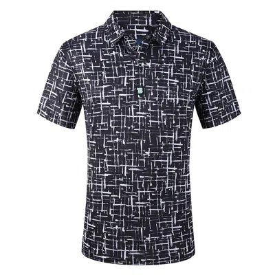 Tom Baine Men's Performance Four-way Stretch Golf Polo In Black