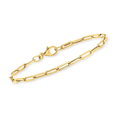 Rs Pure Ross-simons Italian 14kt Yellow Gold Paper Clip Link Bracelet In Multi