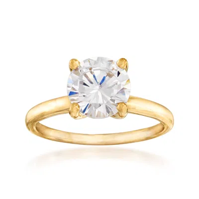 Ross-simons Cz Solitaire Ring In 14kt Yellow Gold In White