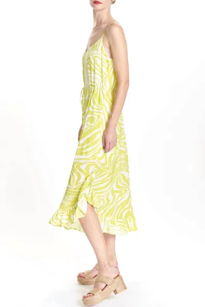 Corey Lynn Calter Calter Grace Ruffle Hem Slip Dress In Neon In Multi