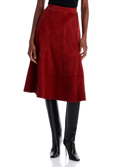 Kobi Halperin Amanda Womens Suede A-line Midi Skirt In Multi