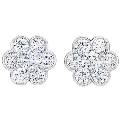Pompeii3 1ct Diamond Floral Shape Studs Lab Grown Earrings White Or Yellow Gold In White