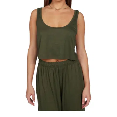 Michael Lauren Neko Oversized Tank Top In Army In Multi