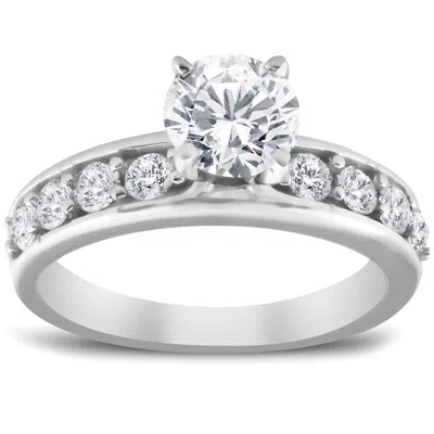 Pompeii3 2 Ct Round Cut Diamond Engagement Solitaire Ring 14k White Gold In Multi