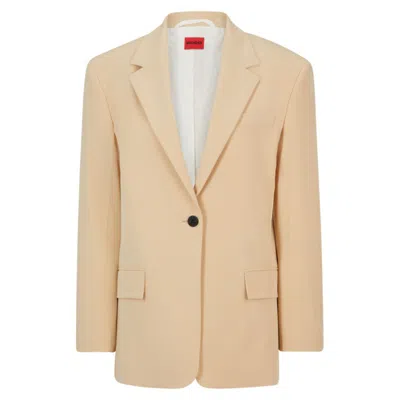 Hugo Boss Oversize-fit Jacket In Stretch Fabric With Single Button In Multi