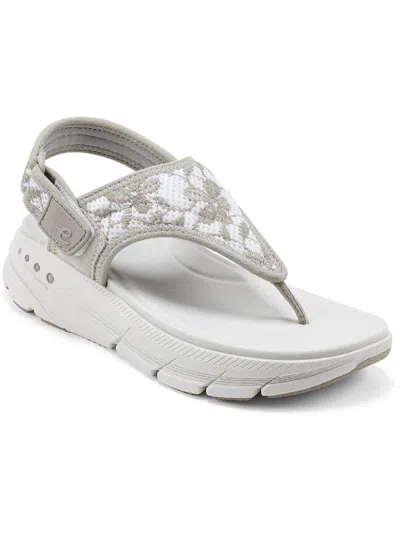 Easy Spirit Maxx 2 Womens Platform Thong Wedge Sandals In Multi