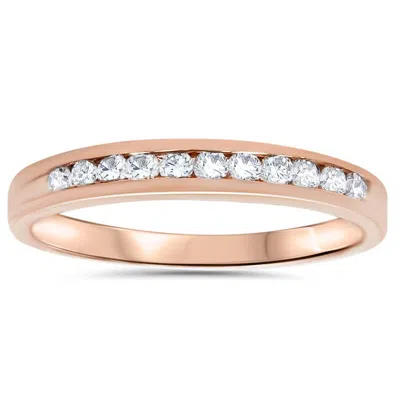 Pompeii3 1/4ct Channel Set Diamond Wedding Ring 14k Rose Gold In Multi