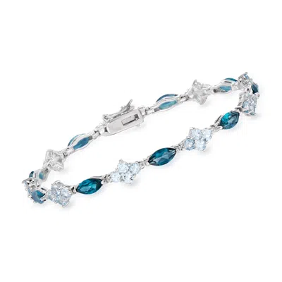 Ross-simons London And Sky Blue Topaz Tennis Bracelet In Sterling Silver In Multi