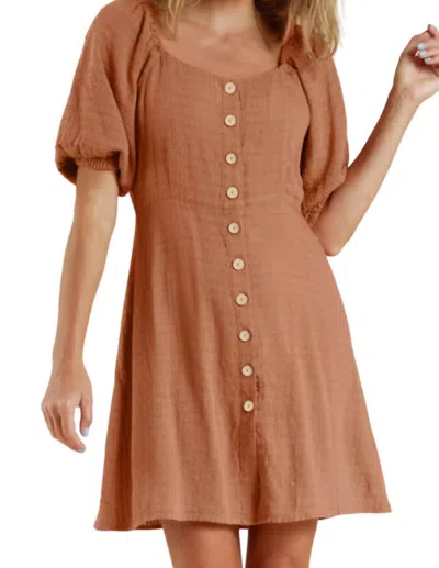 Rylee + Cru Bardot Dress In Terracotta In Multi