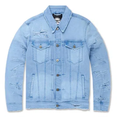 Jordan Craig Men's Tribeca Twill Trucker Jacket In Sky Foam In Multi