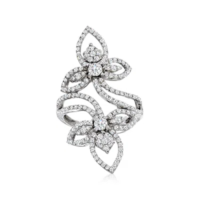 Ross-simons Diamond Floral Cluster Ring In 14kt White Gold