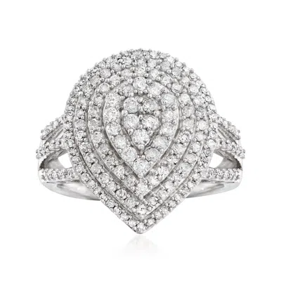 Ross-simons Diamond Graduated Pear-shaped Ring In Sterling Silver In White