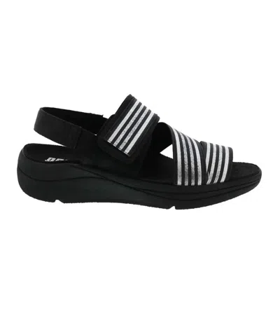 Drew Women's Sutton Sandal - Ww Width In Black/silver In Multi