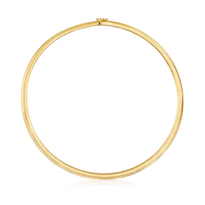 Ross-simons Italian 6mm 14kt Yellow Gold Omega Necklace In Multi