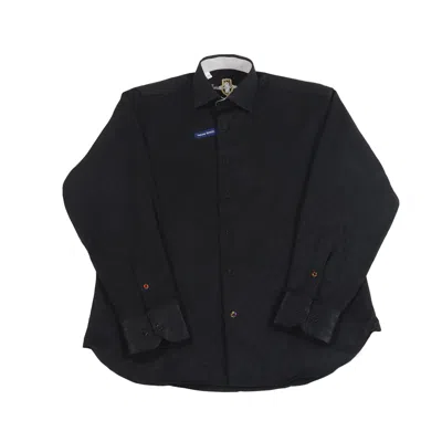 Luchiano Visconti Black Paisley Jacquard Shirt In Multi