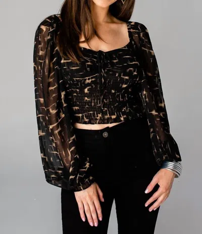 Buddylove Isabelle Smocked Crop Top In Java In Multi
