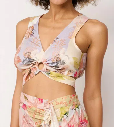 Z & L Sandbar Wrap Top In Beige Multi In Multi