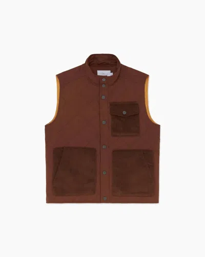 Onia Men's Quilted Twill Vest In Bison In Multi