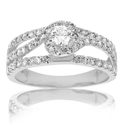 Vir Jewels 1 Cttw Diamond Halo Round Wedding Engagement Ring 14k White Gold Bridal Design