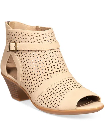 EASY STREET CARRIGAN WOMENS DRESSY PEEP TOE ANKLE BOOTS 