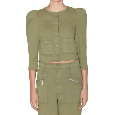 Le Jean Sienna Jacket In Military In Multi