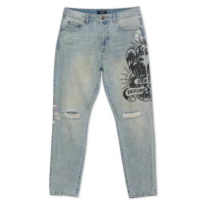 Ed Hardy Men's Eagle Slim Taper Jean In Light Vintage In Multi