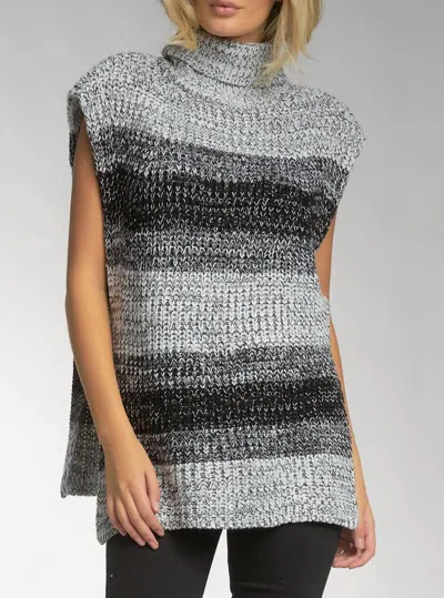 Elan Sleeveless Sweater In Black/grey Stripe In Multi
