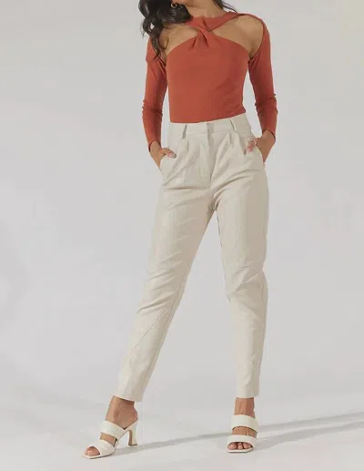 Sovere / Happening Leather Pant In Bone In Multi