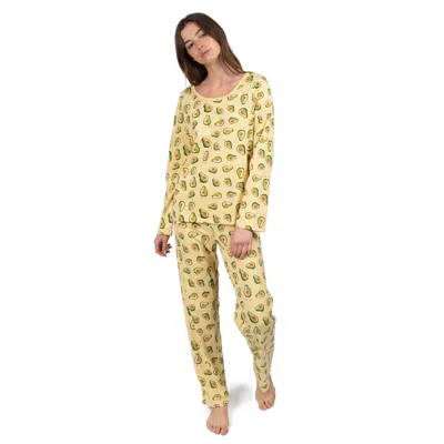 Leveret Womens Two Piece Cotton Loose Fit Pajamas Avocado In Multi