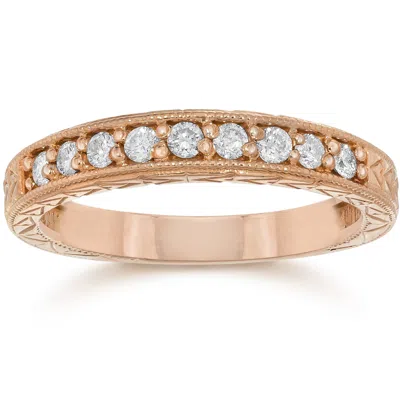 Pompeii3 1/4ct Engraved Diamond Ring 14k Rose Gold In Multi