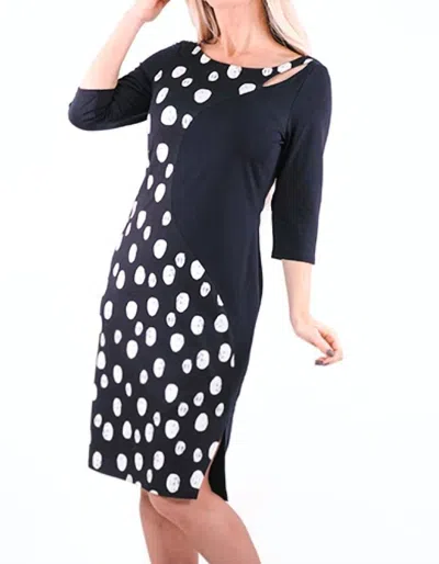 Michael Tyler Polka Dot Dress In Black In Black